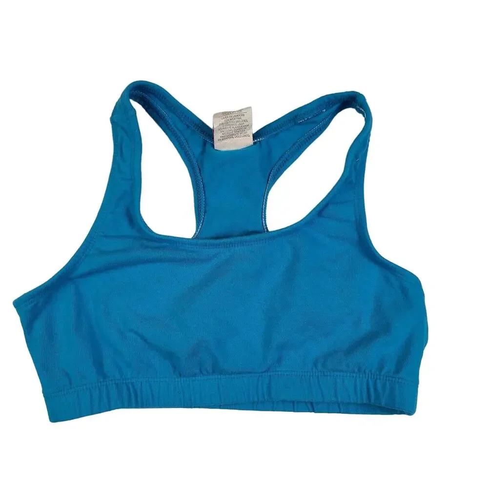 Vintage Sports Bras Workout Tank Y2K Medium Blue Floral 00s 90s Lot